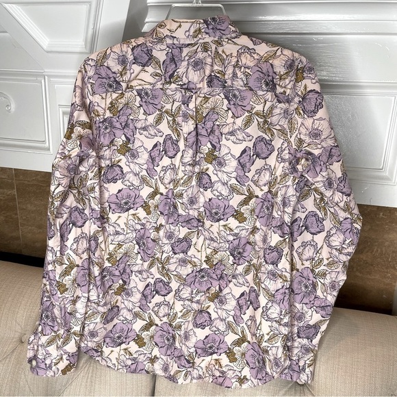 BF:DULUTH Trading Co. Purple Multi Floral Button Down Long Sleeve Casual Top S - Picture 2 of 9
